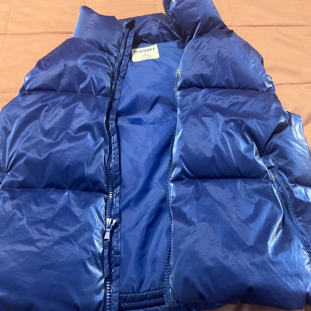 Old Navy Shiny Blue Quilted Vest - Picture 1 of 5